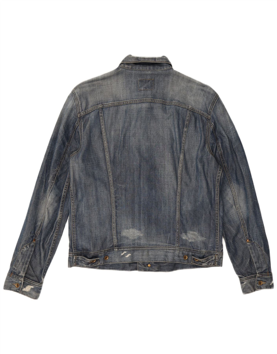 Jaqueta jeans masculina desgastada Gas UK 38 algodão azul médio