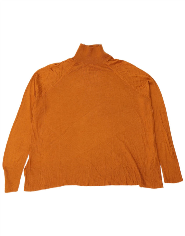 Zara Suéter feminino oversized com gola de tartaruga Reino Unido 16 grande viscose marrom