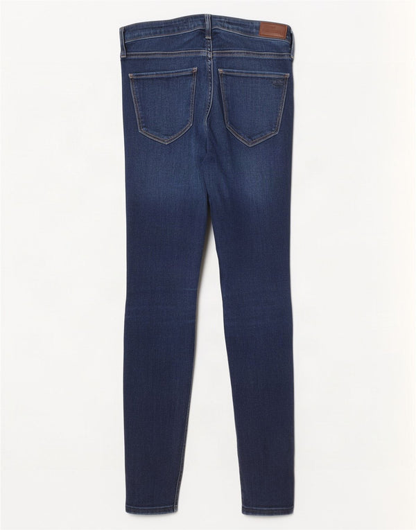 Calça jeans feminina Hollister cintura alta super skinny US 5 pequena W27 L26 azul