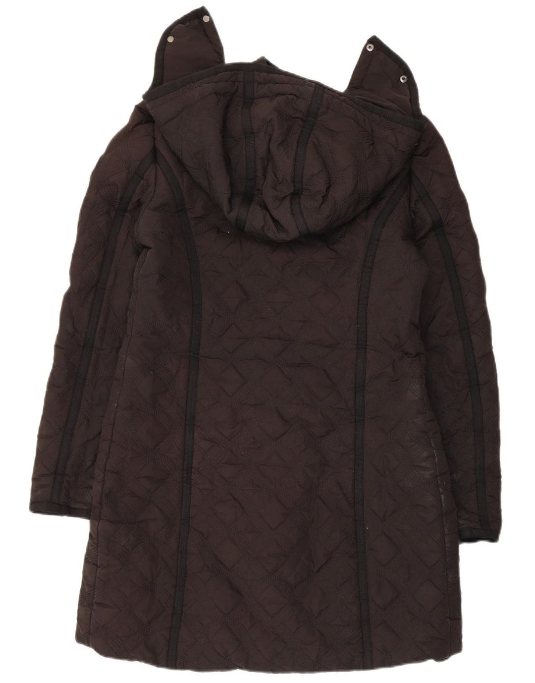 Casaco feminino acolchoado com capuz Desigual EU 44 XL preto poliéster