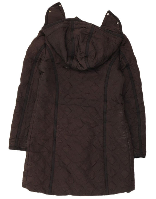 Casaco feminino acolchoado com capuz Desigual EU 44 XL preto poliéster