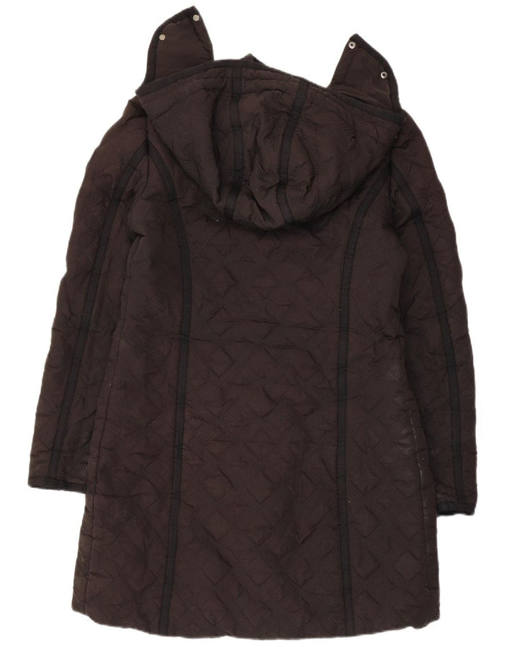 Casaco feminino acolchoado com capuz Desigual EU 44 XL preto poliéster