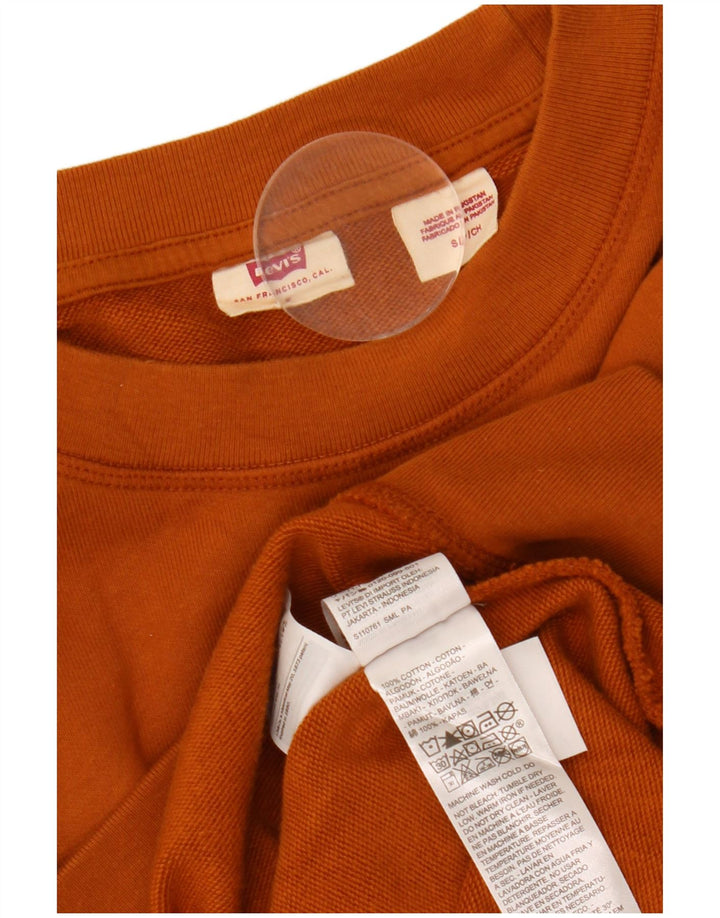Moletom feminino oversized gráfico LEVI'S Reino Unido 10 pequeno algodão marrom