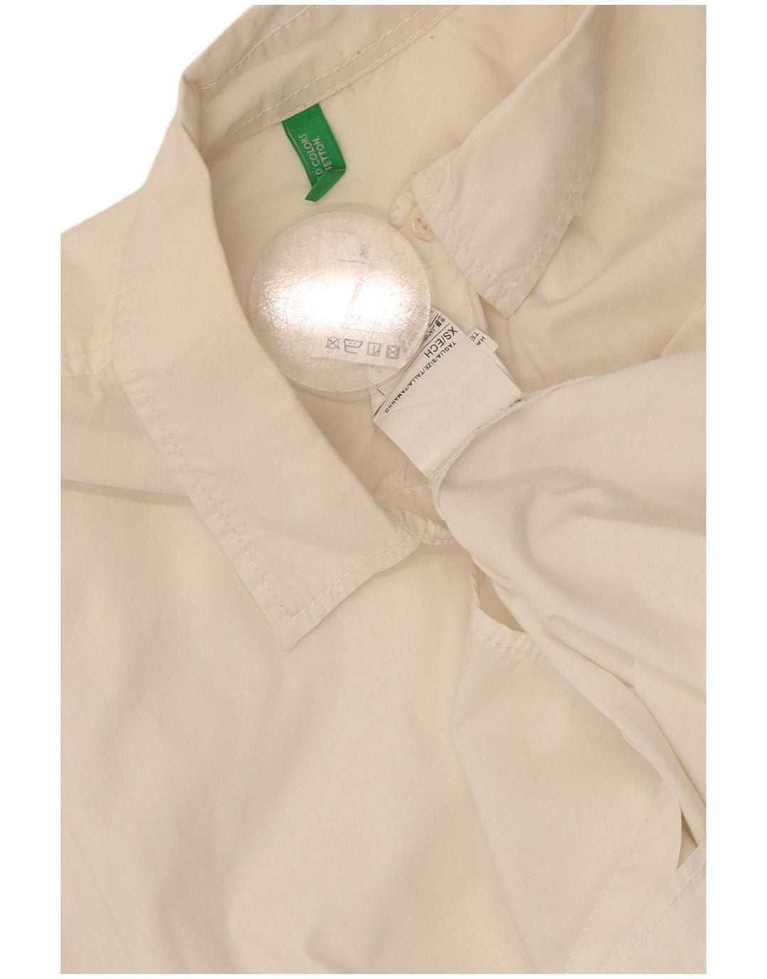 Camisa oversized feminina BENETTON UK 6 XS algodão branco