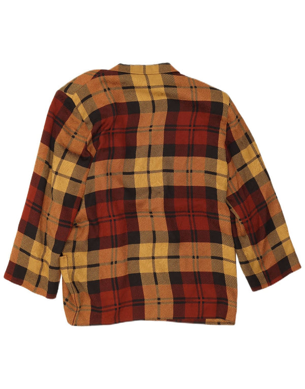 Jaqueta blazer feminina Max Mara com peito duplo Reino Unido 14 grande xadrez cor de vinho