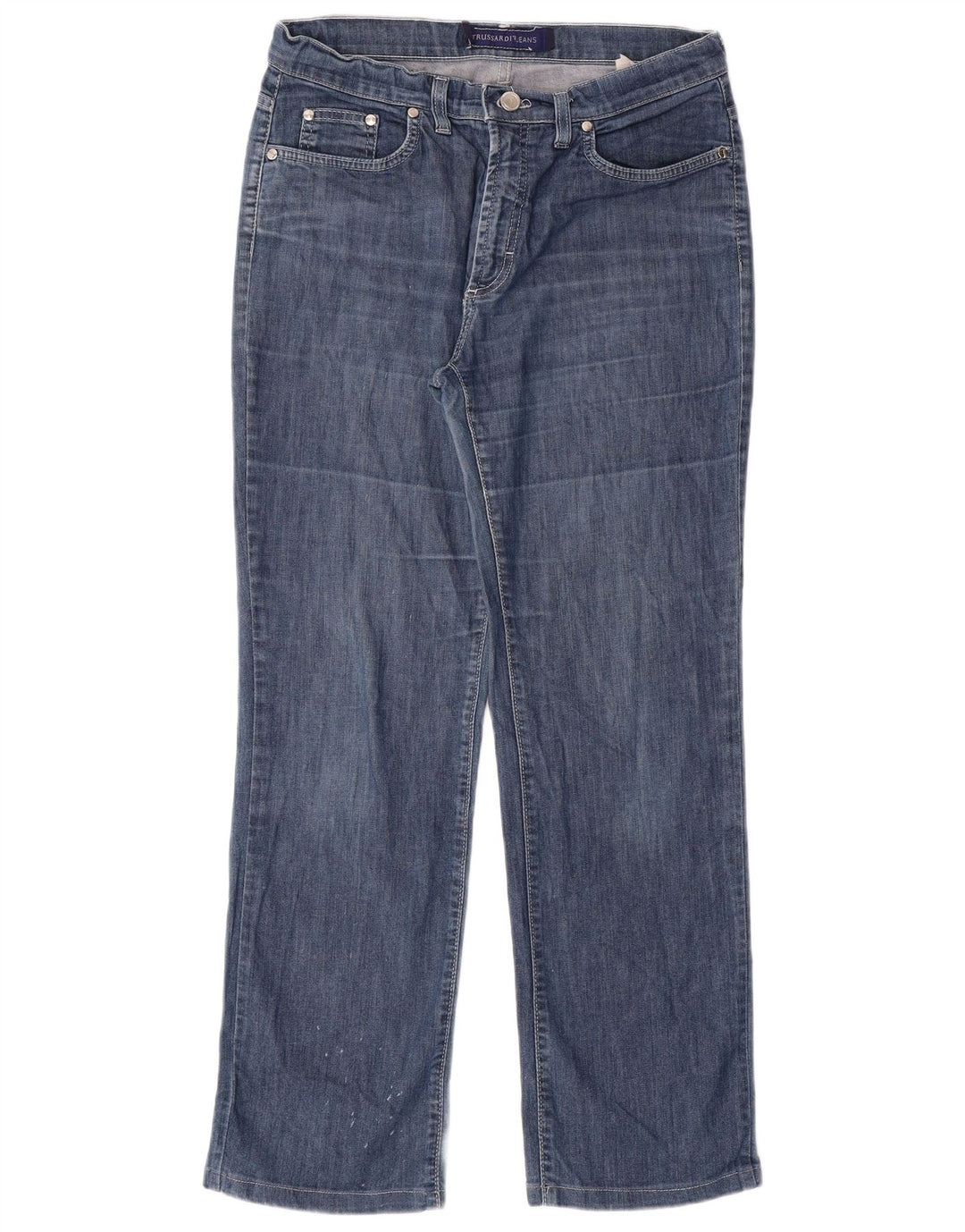 Jeans retos femininos TRUSSARDI W29 L28 algodão azul