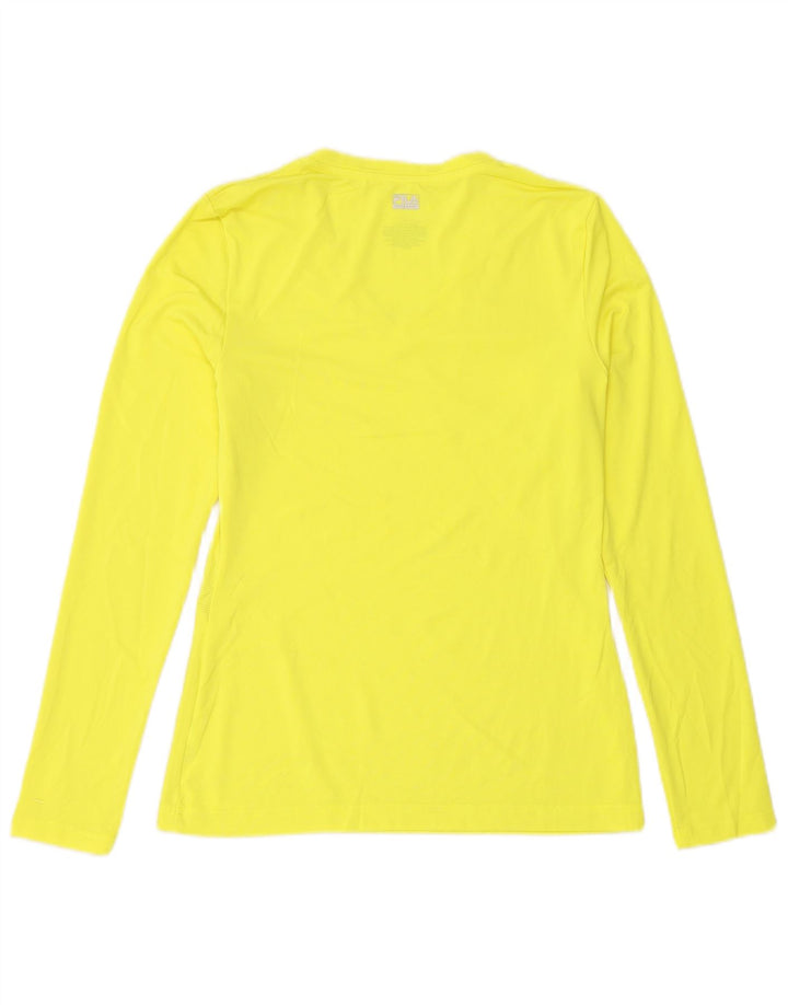 Top Feminino Fila Manga Longa UK 10 Pequeno Poliéster Amarelo