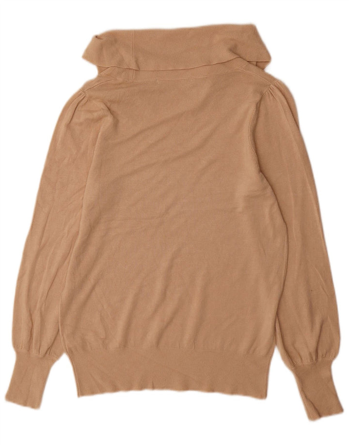 Suéter feminino Marks & Spencer com gola redonda Reino Unido 14 grande viscose bege