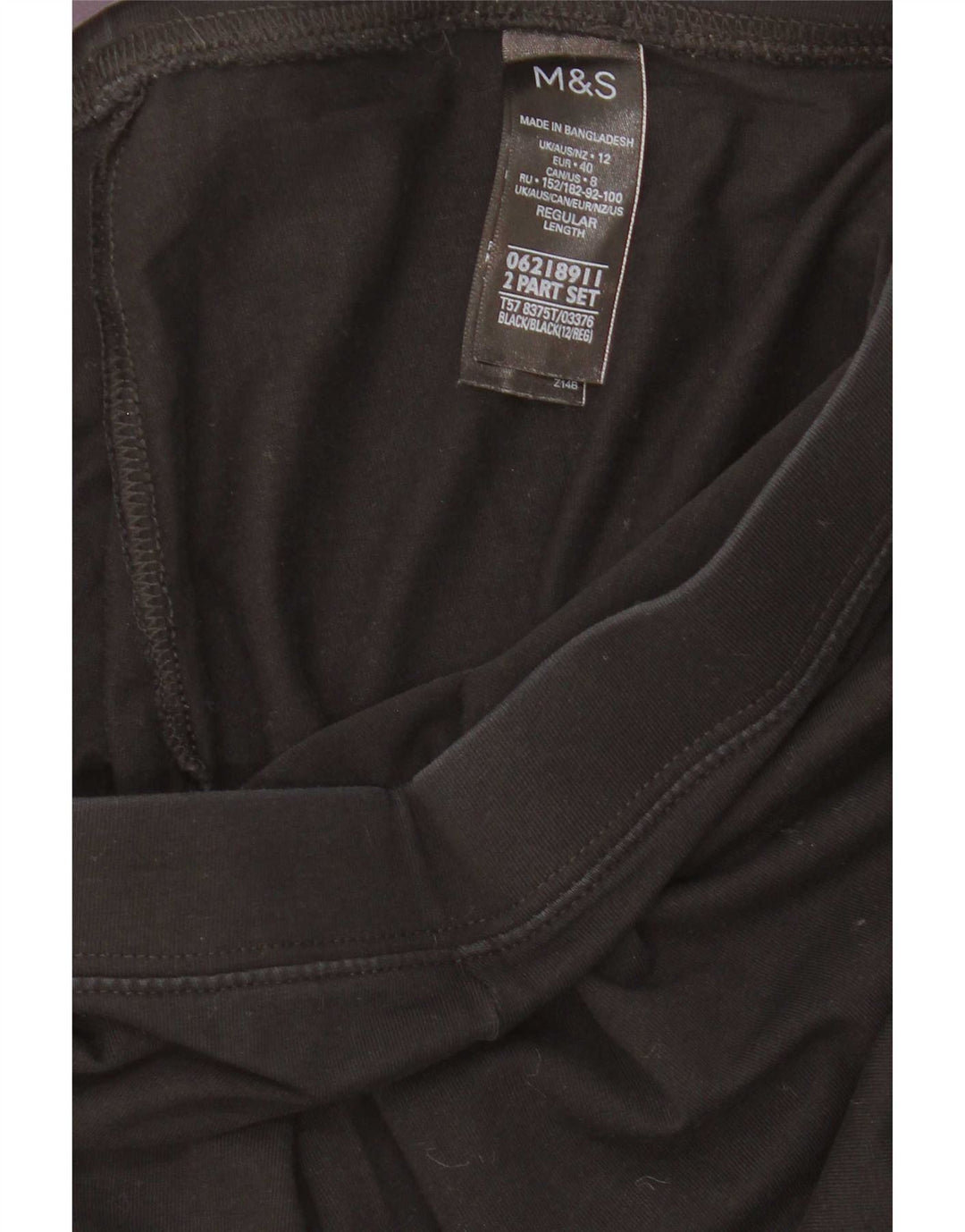 Leggings femininos Marks & Spencer UK 12 algodão preto médio