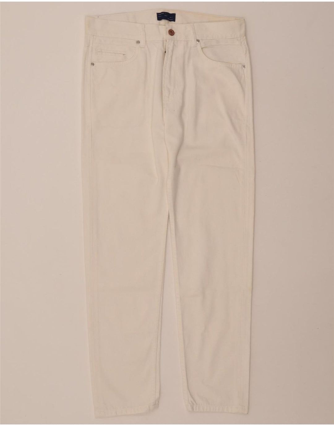 ZARA Mens Slim Jeans EU 40 Médio W31 L28 Off White Algodão