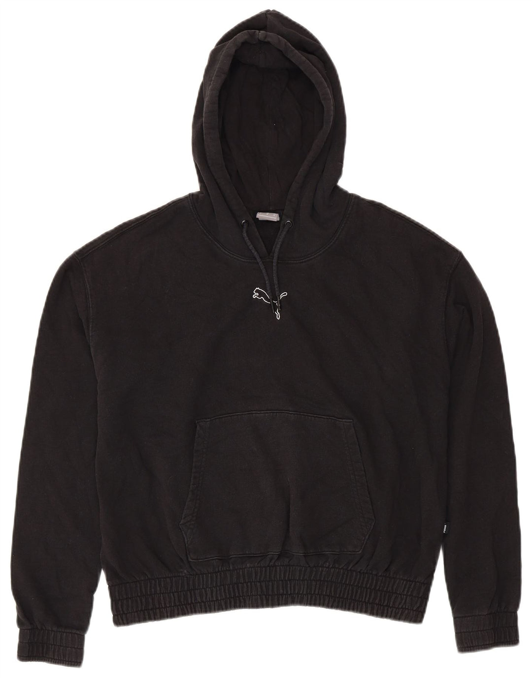 PUMA Womens Oversized Hoodie Jumper Reino Unido 14 Médio Algodão Preto