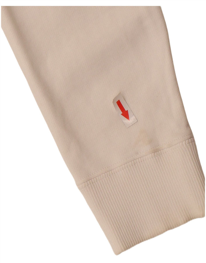 Calvin Klein Jeans feminino moletom gráfico jumper UK 14 médio branco