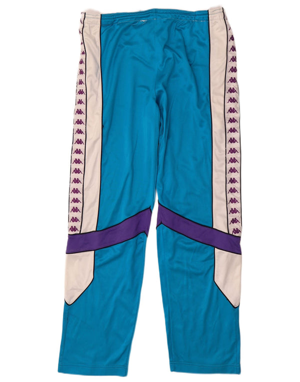 Calça de treino masculina Kappa com estampa gráfica grande azul triacetato