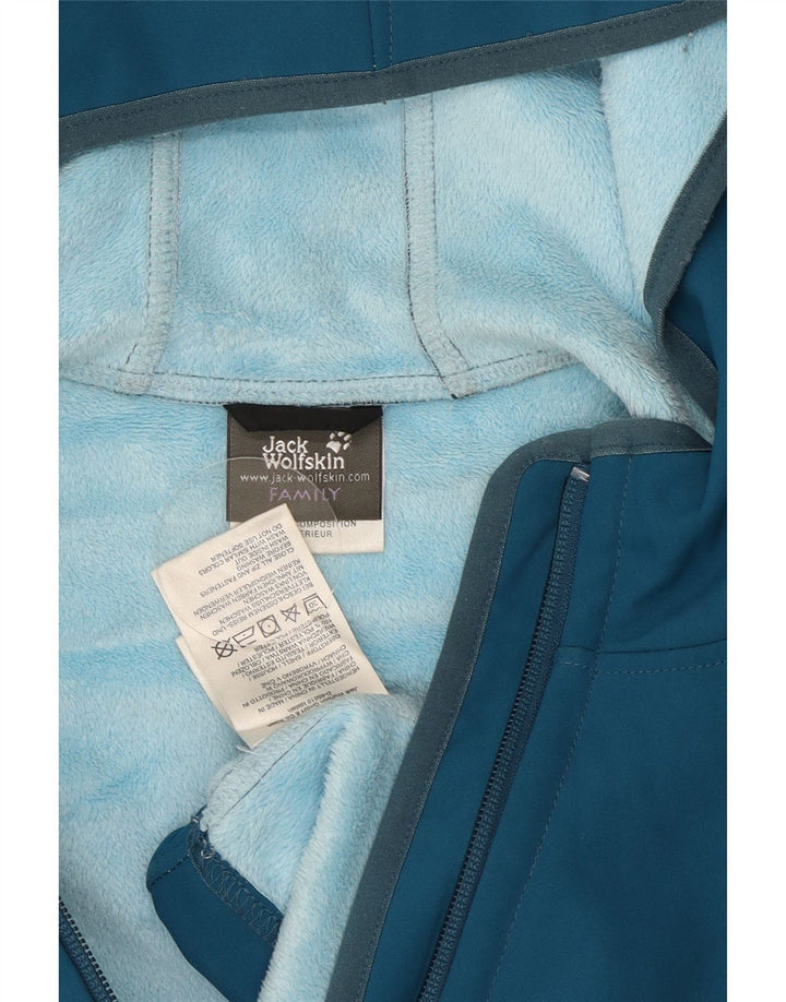 Jaqueta corta-vento com capuz Jack Wolfskin para meninas 15-16 anos azul poliéster