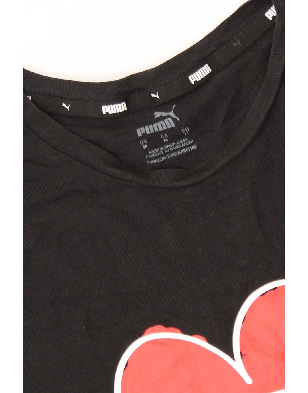 Puma Camiseta Feminina Graphic Top UK 12 Médio Preto