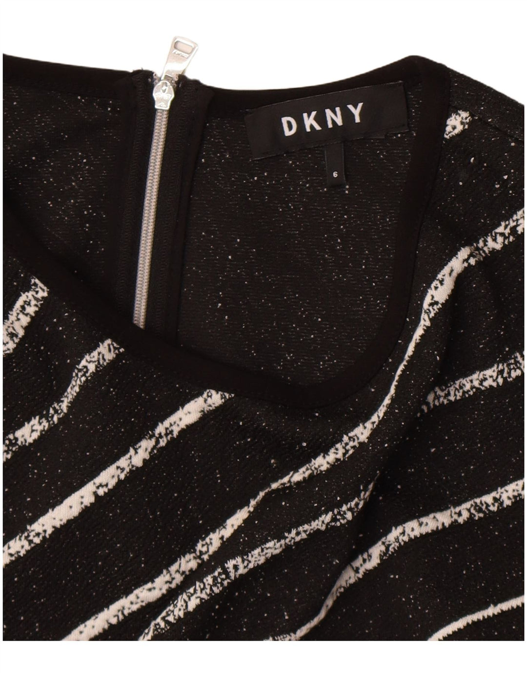 Vestido feminino Dkny sem mangas US 6 médio preto listrado