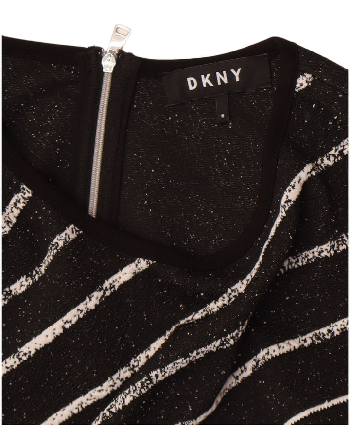 Vestido feminino Dkny sem mangas US 6 médio preto listrado