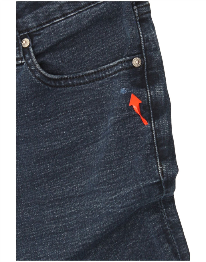 Jeans retos femininos MARKS & SPENCER UK 12 médio W30 L30 azul marinho