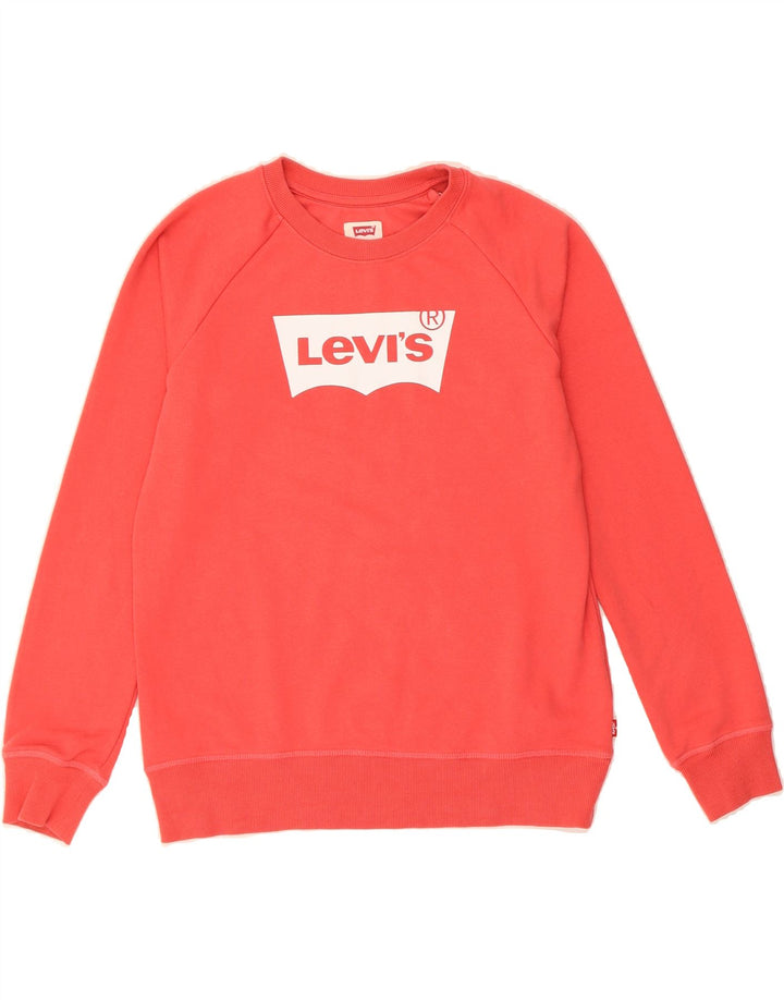 LEVI'S Girls Graphic Sweatshirt Jumper 15-16 Years Red Cotton Vintage Levi's and Second-Hand Levi's from Messina Hembry 