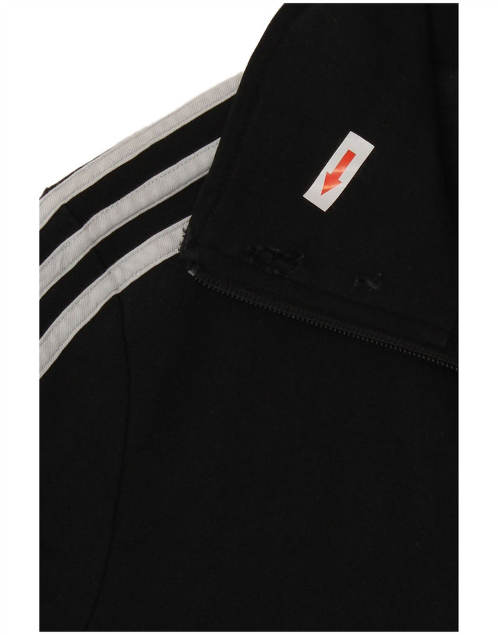 Adidas Womens Tracksuit Top Jacket UK 8 Pequeno Poliéster Preto