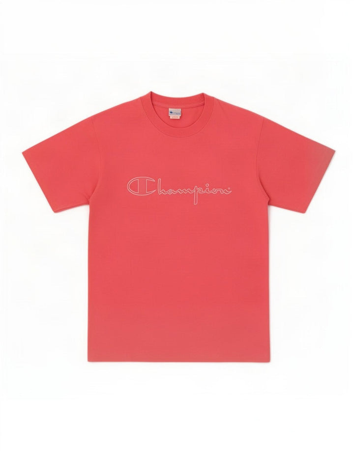 Camiseta masculina gráfica Champion algodão rosa médio