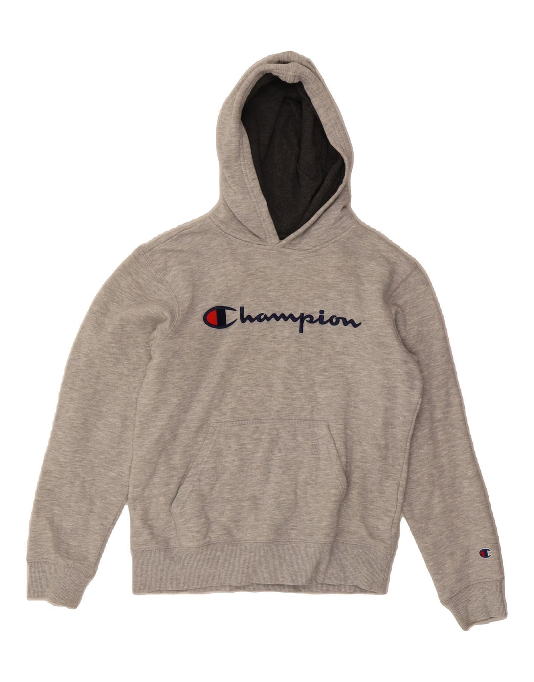 CHAMPION Womens Graphic Hoodie Jumper UK 14 Large Grey Cotton Vintage Champion and Second-Hand Champion from Messina Hembry 