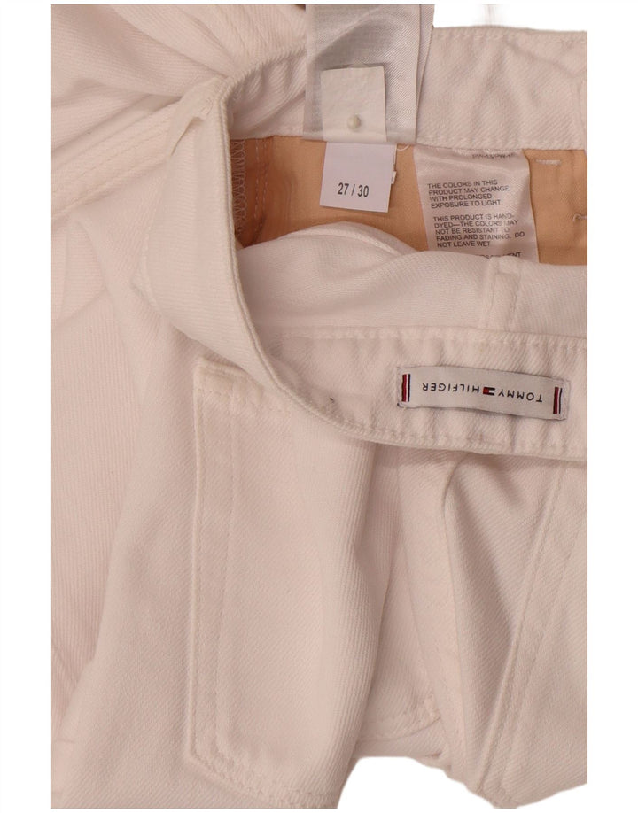 Jeans retos femininos Tommy Hilfiger W27 L30 algodão branco