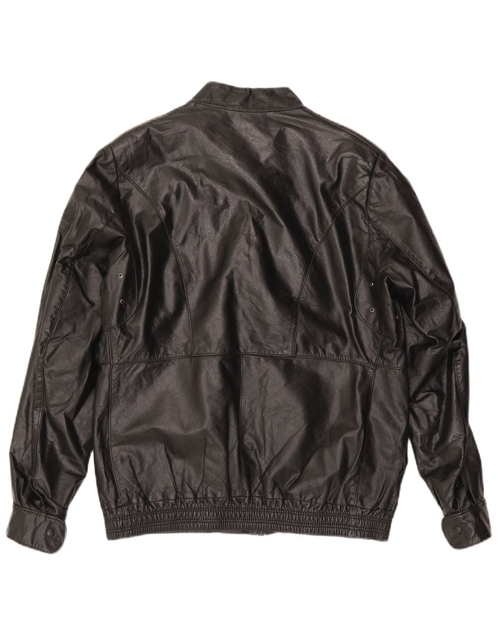 Jaqueta de couro masculina vintage UK 38 média preta