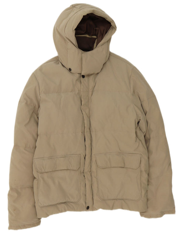 Jaqueta masculina acolchoada com capuz Invicta UK 40 grande poliamida bege