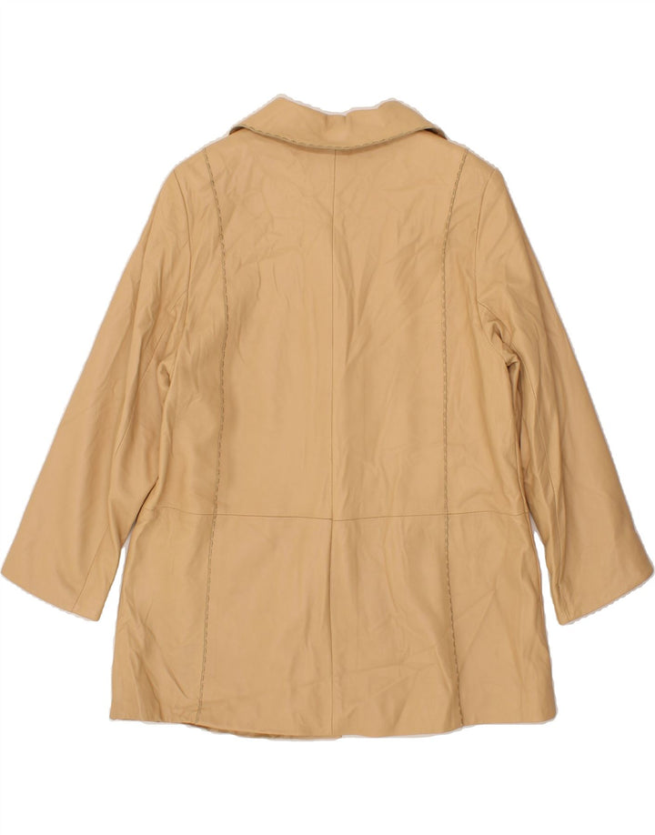 VINTAGE Womens Leather Coat IT 50 XL Beige Leather Vintage Vintage and Second-Hand Vintage from Messina Hembry 