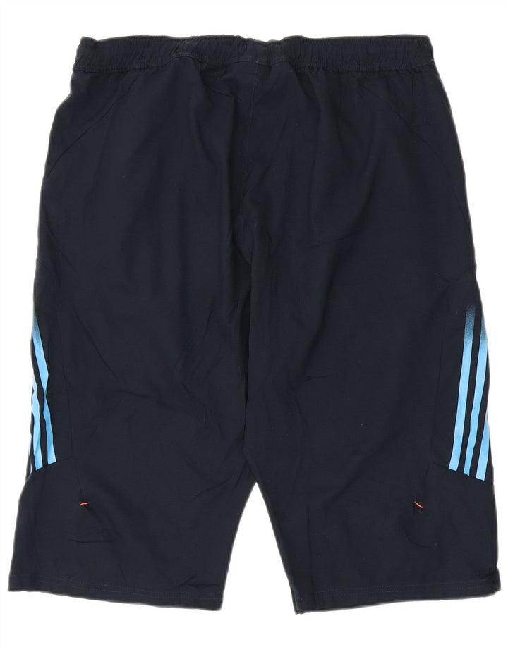 Shorts esportivos masculinos Adidas grandes poliéster azul marinho