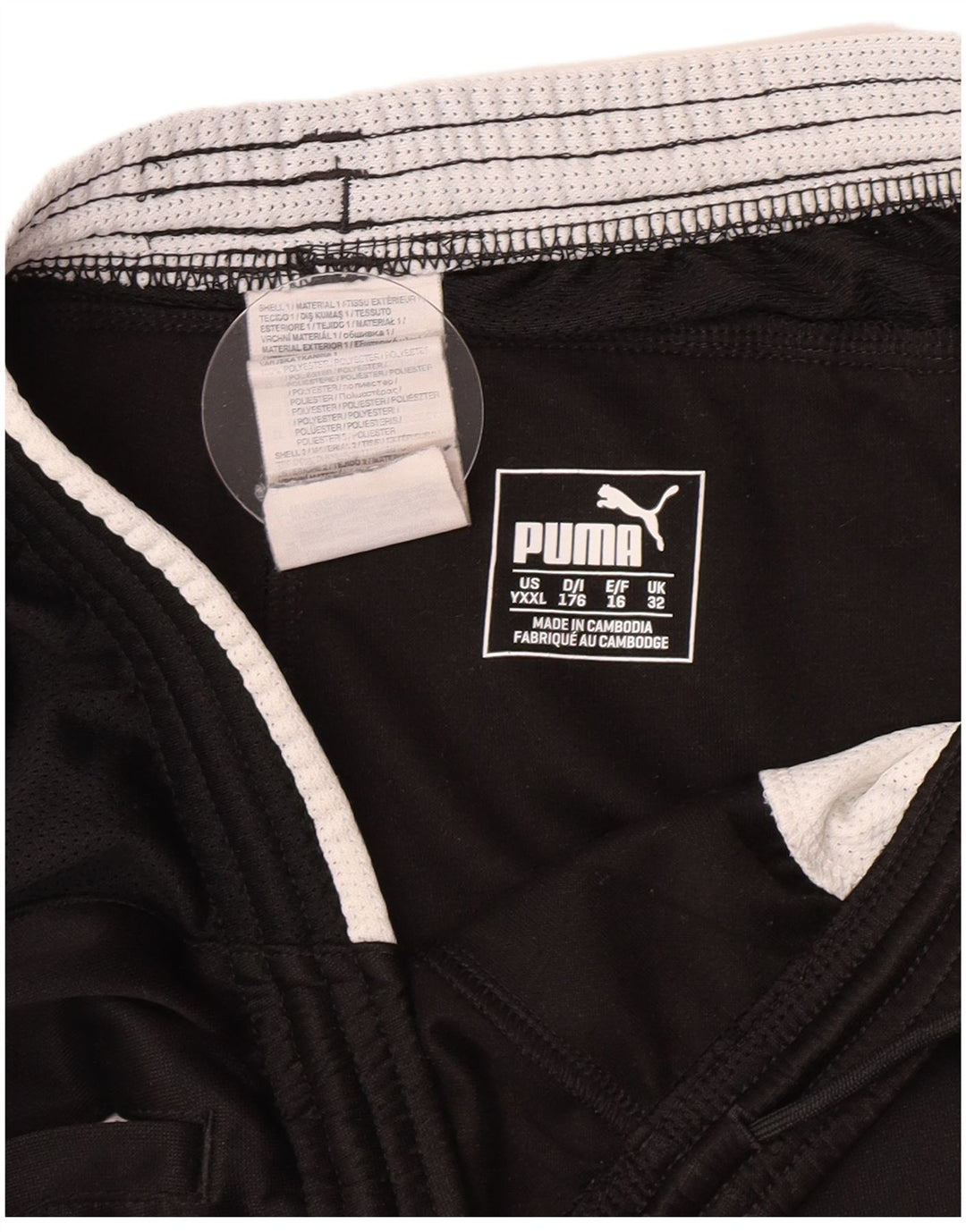 Shorts esportivos Puma meninos 15-16 anos preto poliéster
