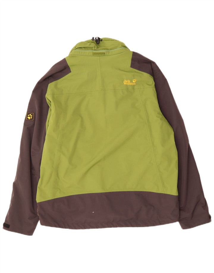 JACK WOLFSKIN Mens Windbreaker Jacket UK 36/38 Small Green Colourblock
