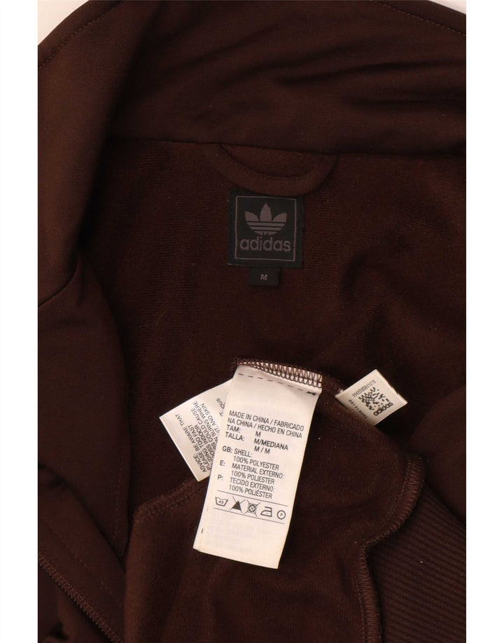 Adidas Mens Treino Top Jacket Poliéster Marrom Médio
