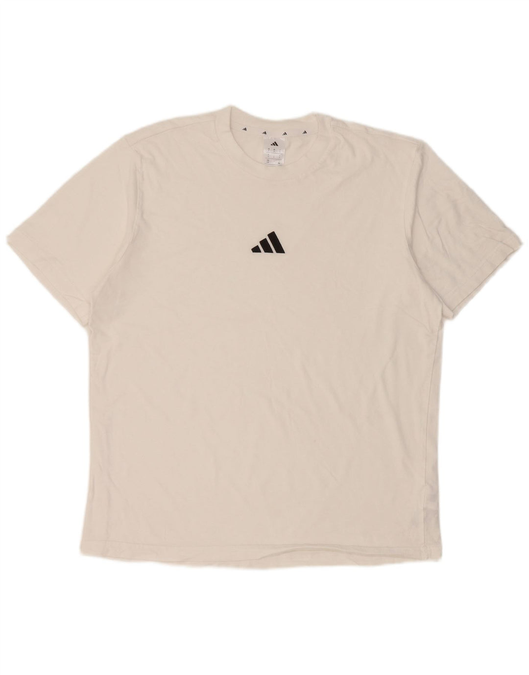 Adidas Mens Camiseta Top Grande Algodão Branco