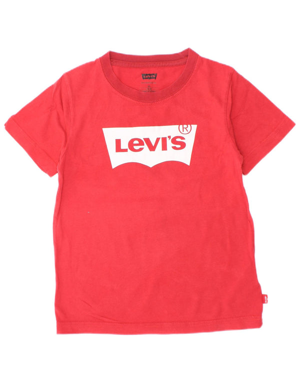 Camiseta Levi's Boys Graphic 5-6 Anos Algodão Vermelho