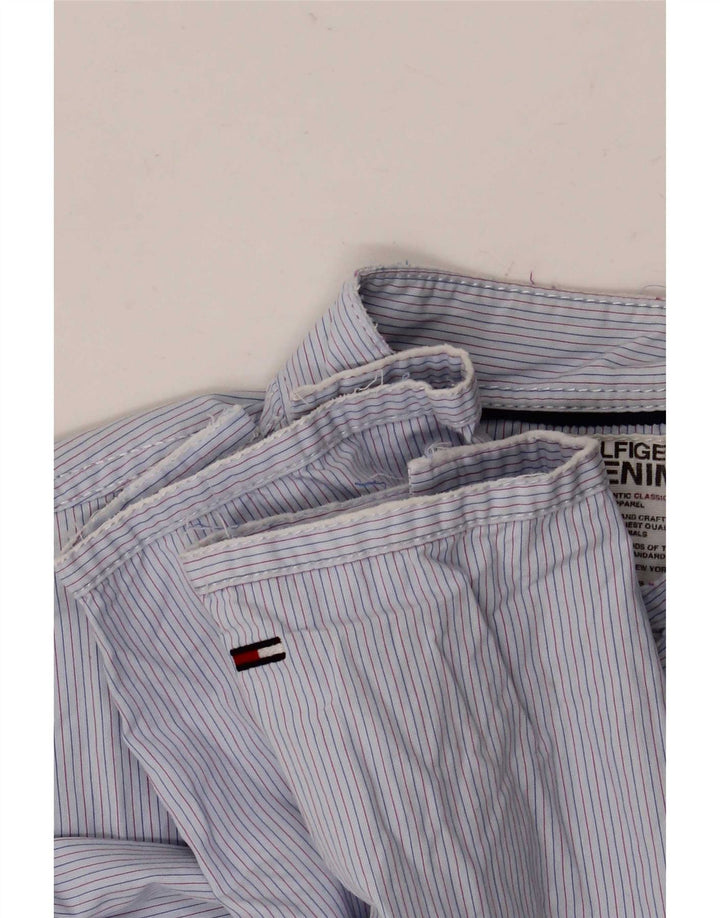 Camisa masculina Tommy Hilfiger pequena listra azul