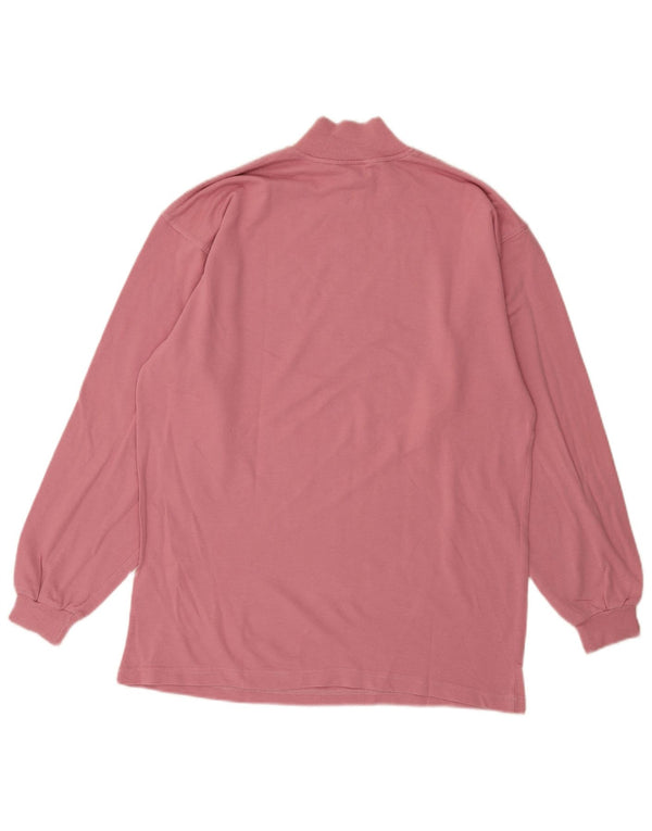 Suéter feminino Maser M com gola e zíper gráfico UK 18 XL algodão rosa