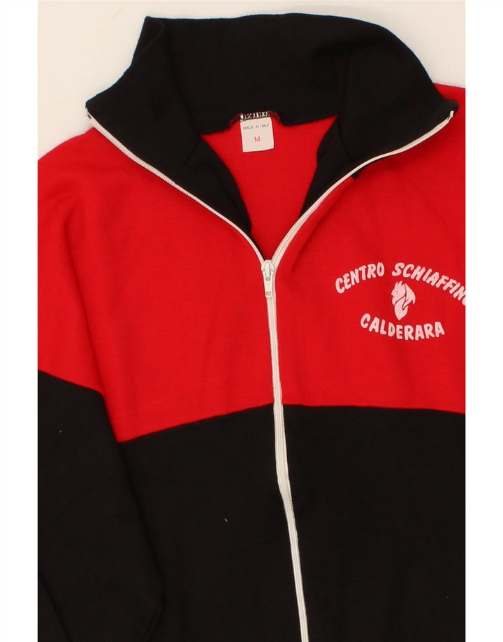 Jaqueta masculina VINTAGE de agasalho médio vermelho colorblock