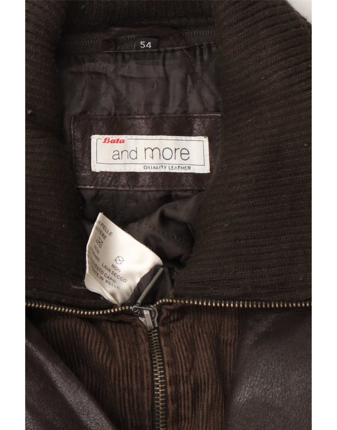 Jaqueta de couro masculina Bata IT 54 2XL marrom
