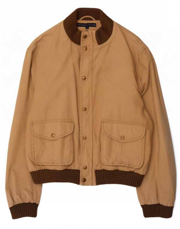 Jaqueta bomber masculina Tommy Hilfiger Reino Unido 38 algodão colorblock bege médio
