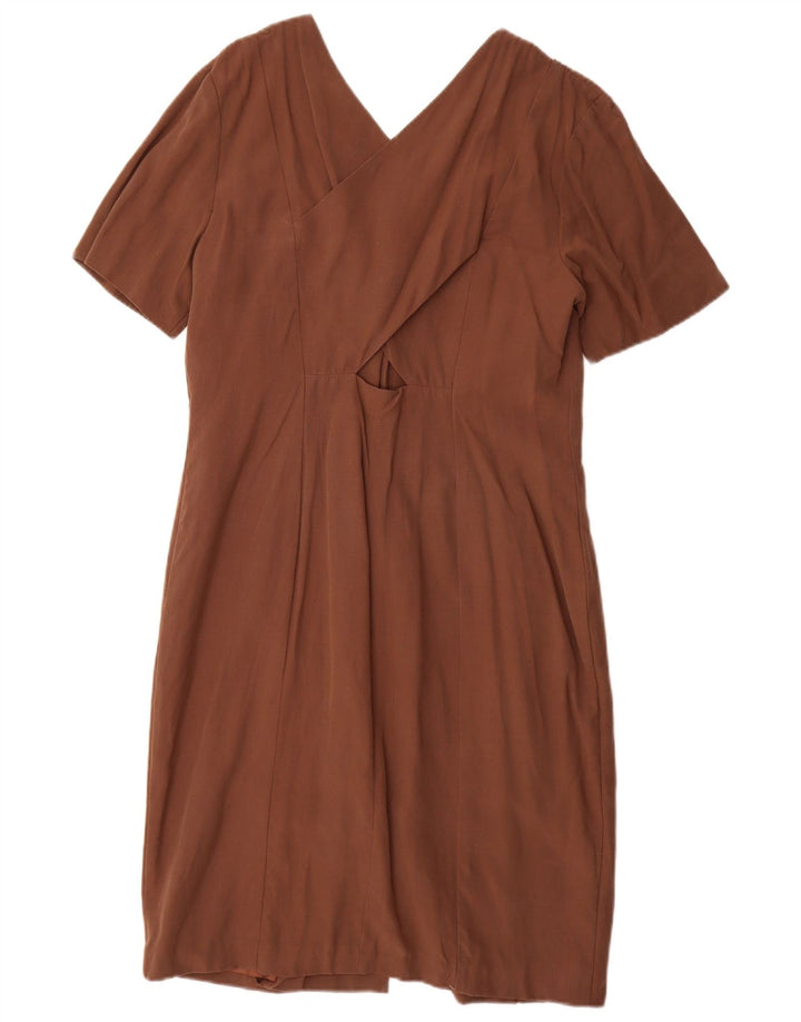 Vestido bainha feminino VICINI IT 40 pequeno modal marrom
