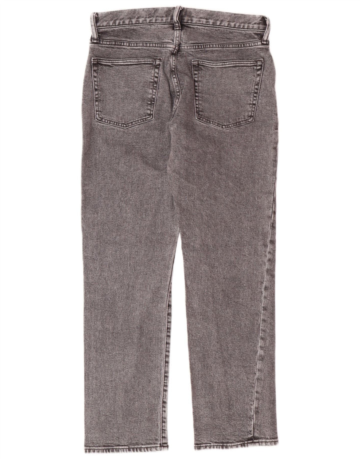 Calça jeans reta feminina GAP W30 L30 algodão cinza