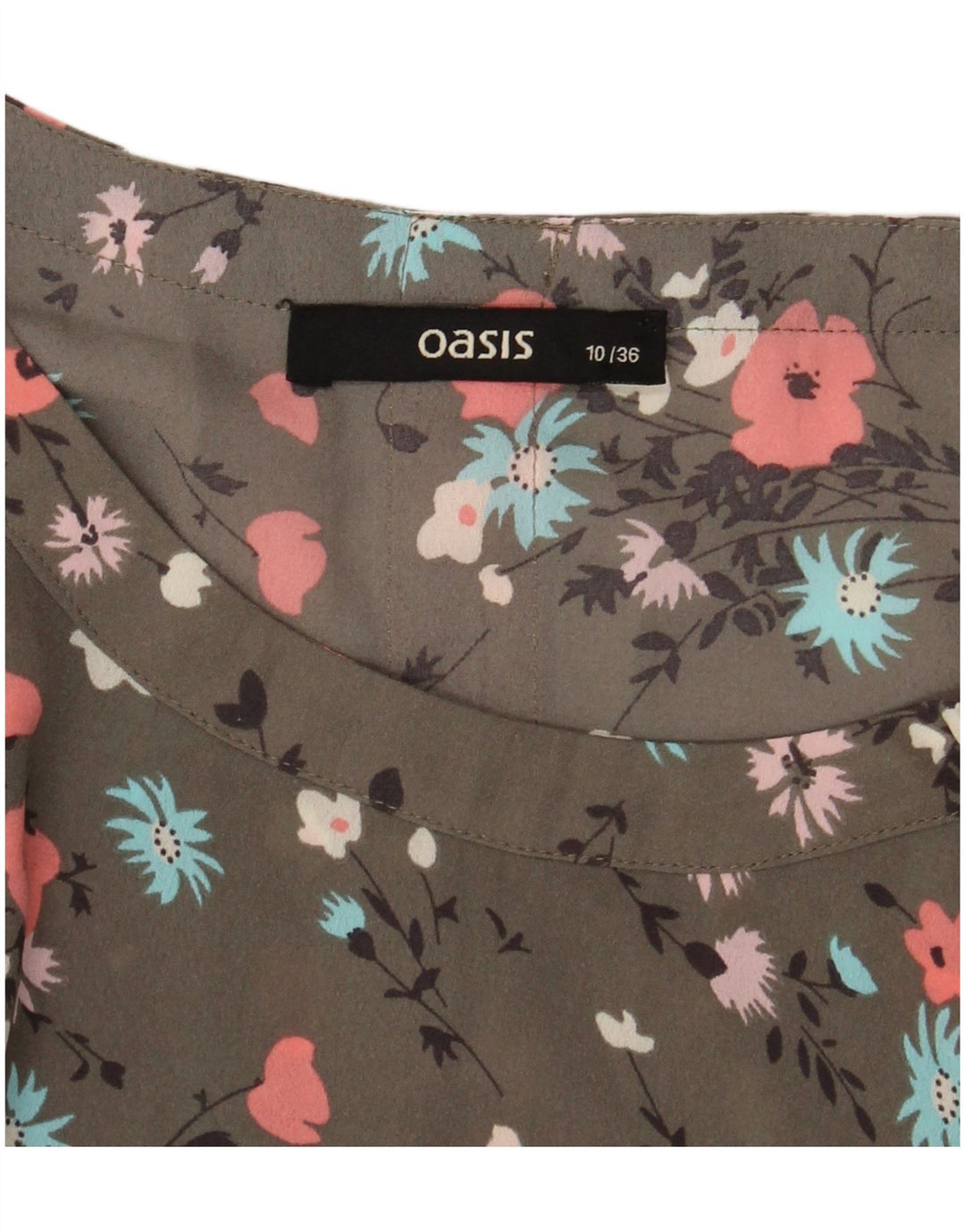 Blusa feminina Oasis UK 10 pequena floral verde