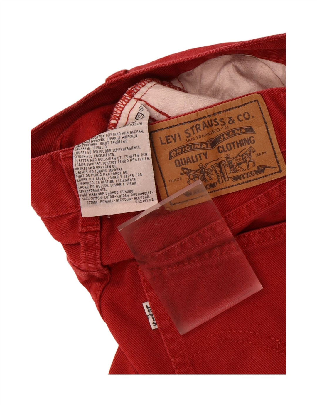 Jeans retos femininos LEVI'S W24 L28 algodão vermelho