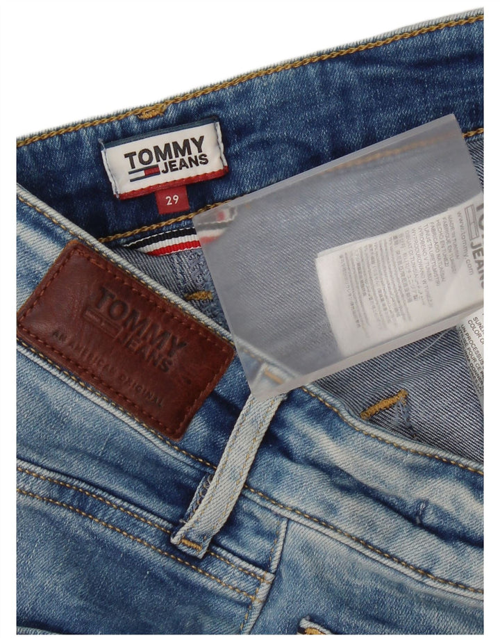 Mini saia jeans feminina Tommy Hilfiger W29 algodão azul médio