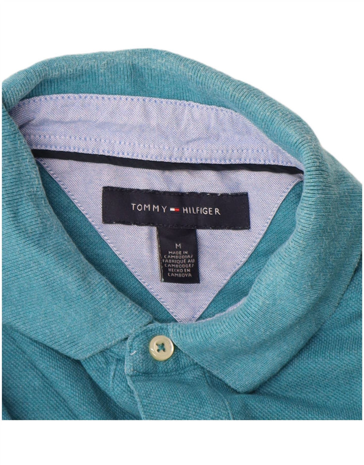 Camisa polo masculina TOMMY HILFIGER algodão azul médio