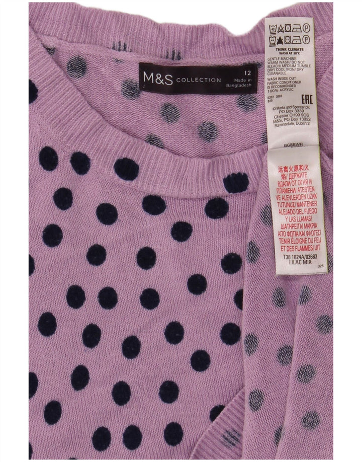 Suéter feminino Marks & Spencer com gola canoa Reino Unido 12 médio roxo