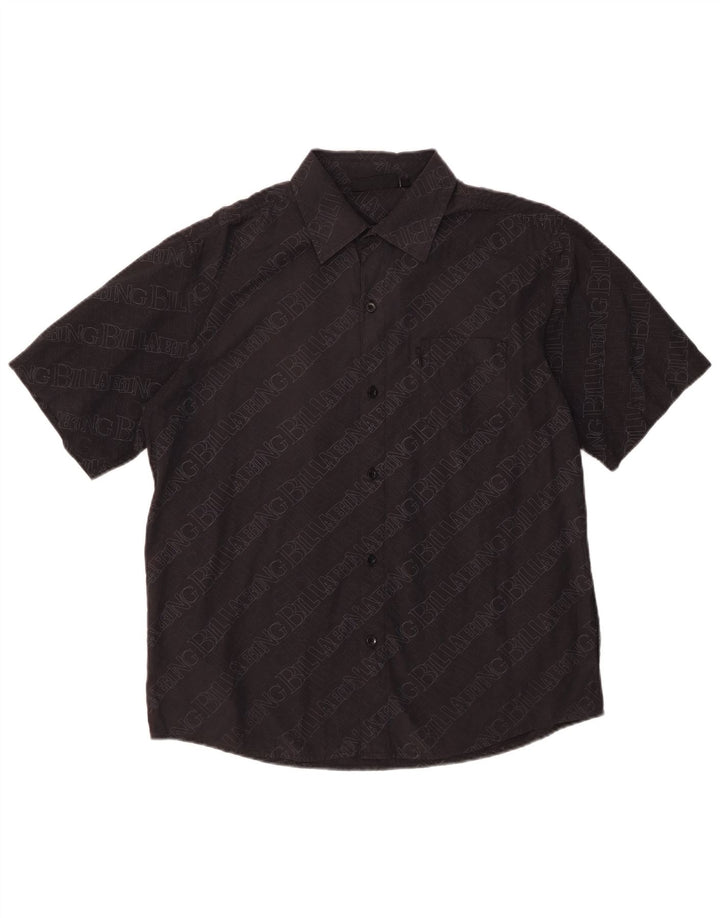 Camisa masculina Billabong de manga curta gráfica de algodão preto médio