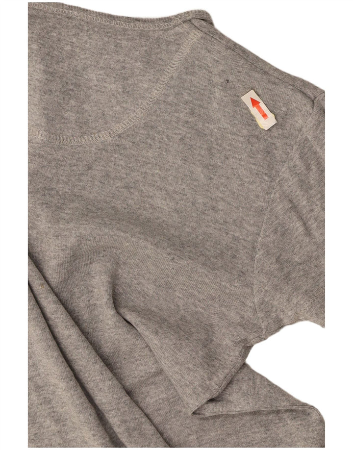 Camiseta feminina LEE cortada Reino Unido 10 pequena cinza